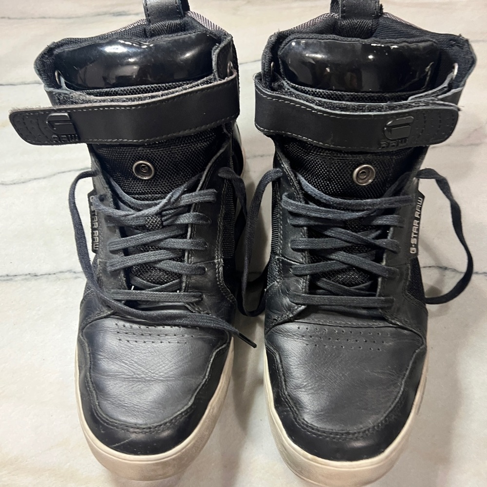 G-Star Black and White High-Top Sneakers